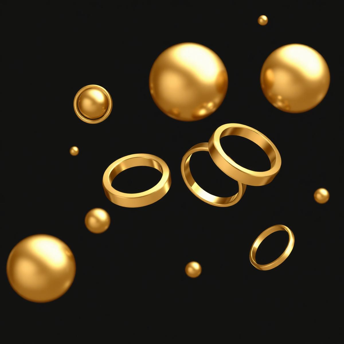 Luxury 3D gold elements
